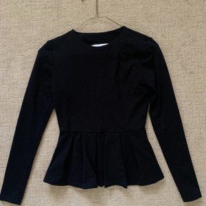 Black Peplum Top, Susana Monaco, Size XS